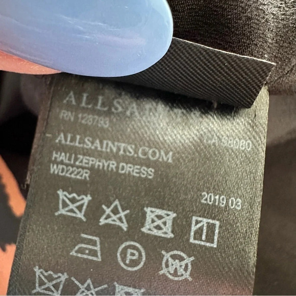 Allsaints US 6 Tiger Print Ruffle Accent Bodycon Dress Wedding Party All Saints - Picture 7 of 11